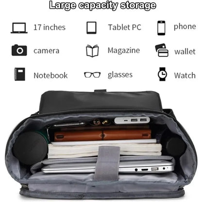 Laptop Casual Backpack for Men 17 Inch,Slim Waterproof Travel Rucksack with USB Charging Port,Anti-Theft Large Work Computer Bag