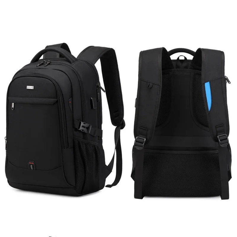 Laptop For Men 17.3''Large Capacity USB Port Business Backpack Oxford Wear-resistant Waterproof Travel Bag