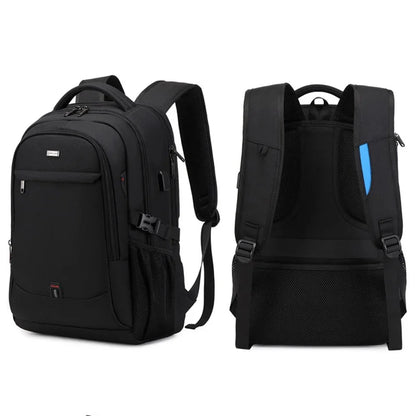 Laptop For Men 17.3''Large Capacity USB Port Business Backpack Oxford Wear-resistant Waterproof Travel Bag
