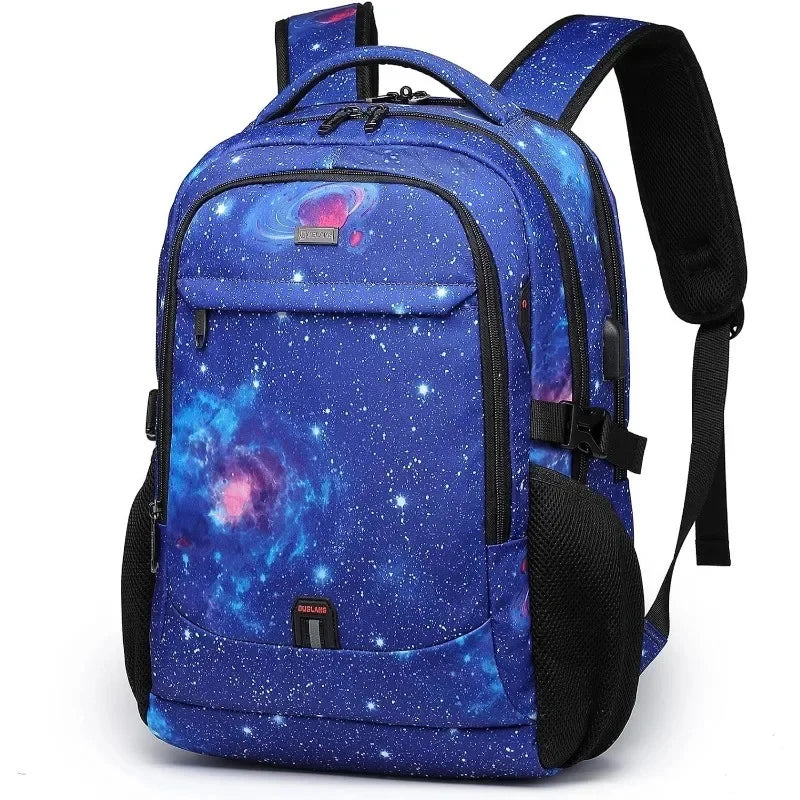 Laptop For Men 17.3''Large Capacity USB Port Business Backpack Oxford Wear-resistant Waterproof Travel Bag