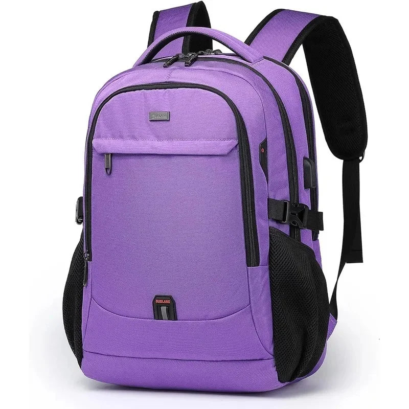 Laptop For Men 17.3''Large Capacity USB Port Business Backpack Oxford Wear-resistant Waterproof Travel Bag