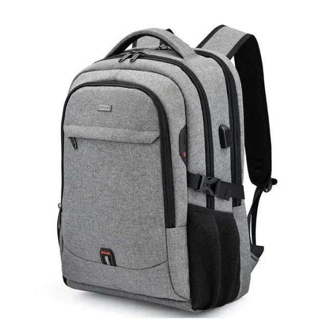 Laptop For Men 17.3''Large Capacity USB Port Business Backpack Oxford Wear-resistant Waterproof Travel Bag