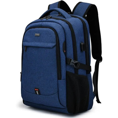 Laptop For Men 17.3''Large Capacity USB Port Business Backpack Oxford Wear-resistant Waterproof Travel Bag