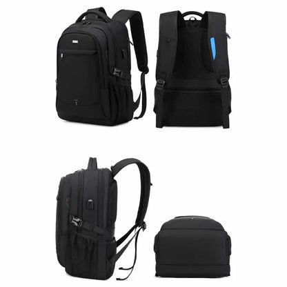 Laptop For Men 17.3''Large Capacity USB Port Business Backpack Oxford Wear-resistant Waterproof Travel Bag