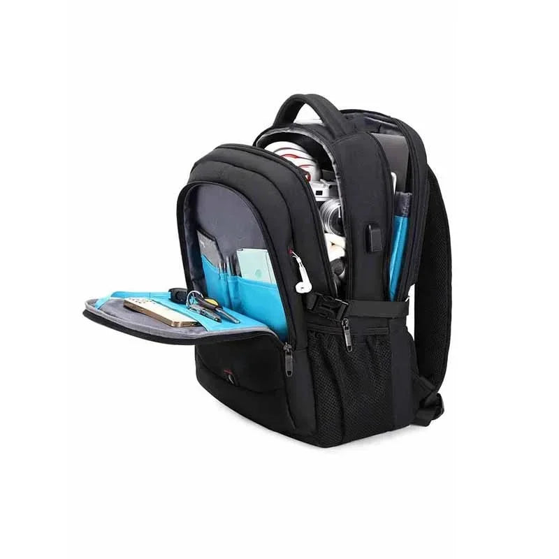 Laptop For Men 17.3''Large Capacity USB Port Business Backpack Oxford Wear-resistant Waterproof Travel Bag