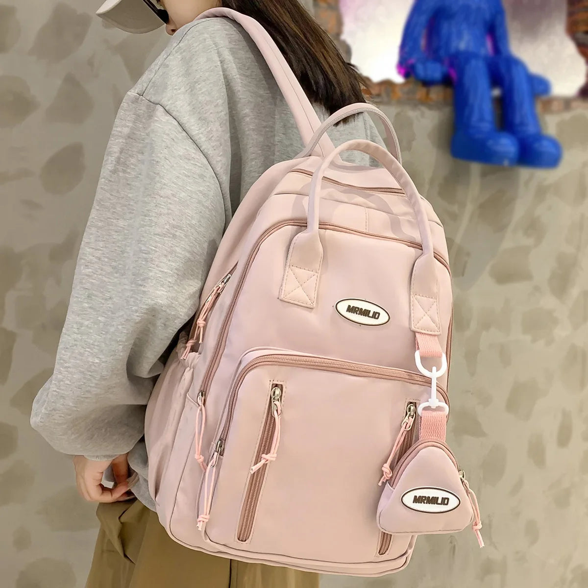 Laptop Pink Female Coin Purse Waterproof Student BookBag Lady Kawaii Fashion Girl Nylon College Backpack Women Travel School Bag