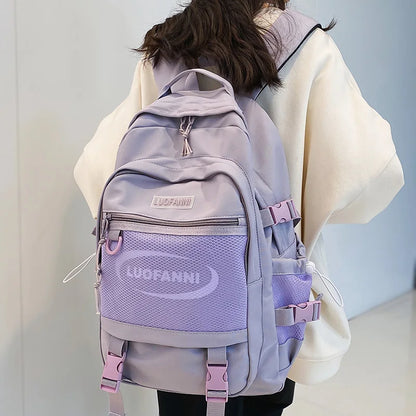 Laptop Waterproof Male Women High Capacity Mesh Backpack Fashion Female Travel Book Bag Girl Boy Trendy Backpack Ladies Men Bags