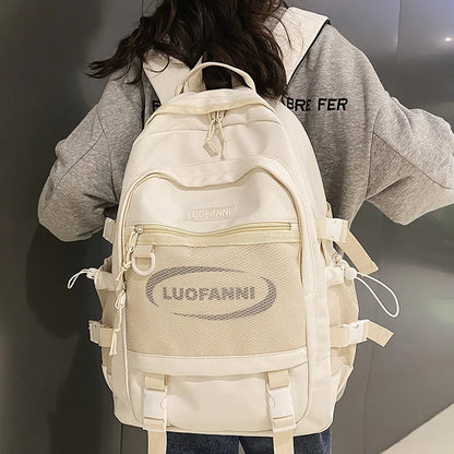 Laptop Waterproof Male Women High Capacity Mesh Backpack Fashion Female Travel Book Bag Girl Boy Trendy Backpack Ladies Men Bags