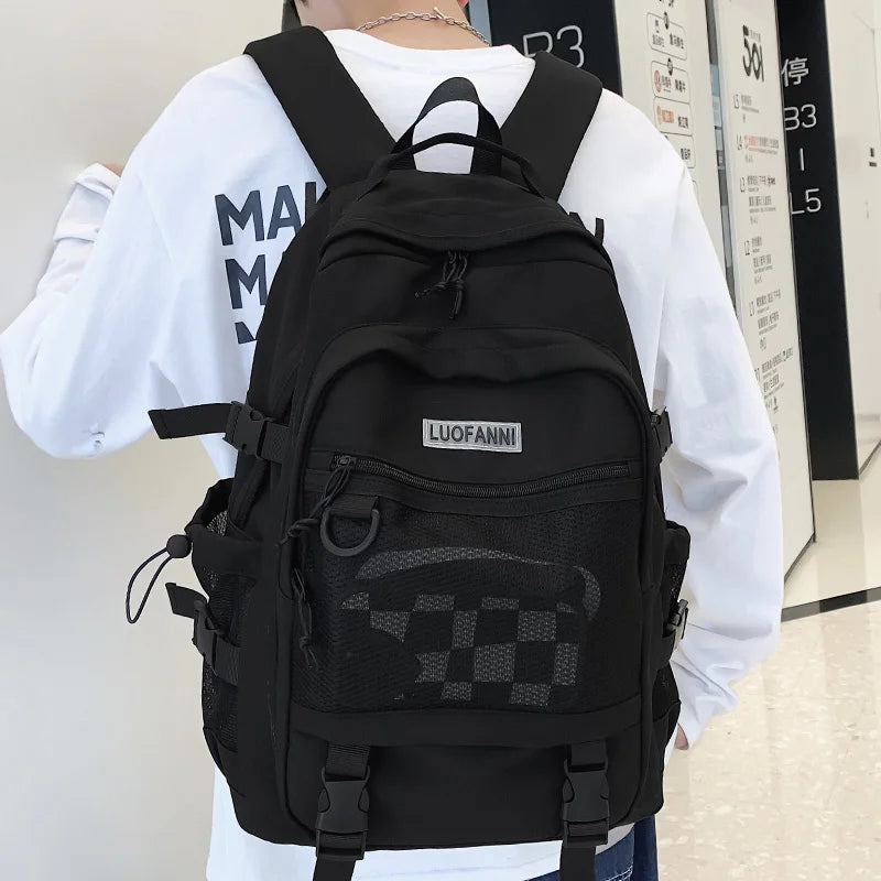 Laptop Waterproof Male Women High Capacity Mesh Backpack Fashion Female Travel Book Bag Girl Boy Trendy Backpack Ladies Men Bags