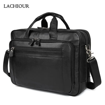 Large 15.6 inch Laptop Briefcase Men Genuine Leather Handbag Designer Fashion Male Travel Men's Cow Messenger Shoulder Bag