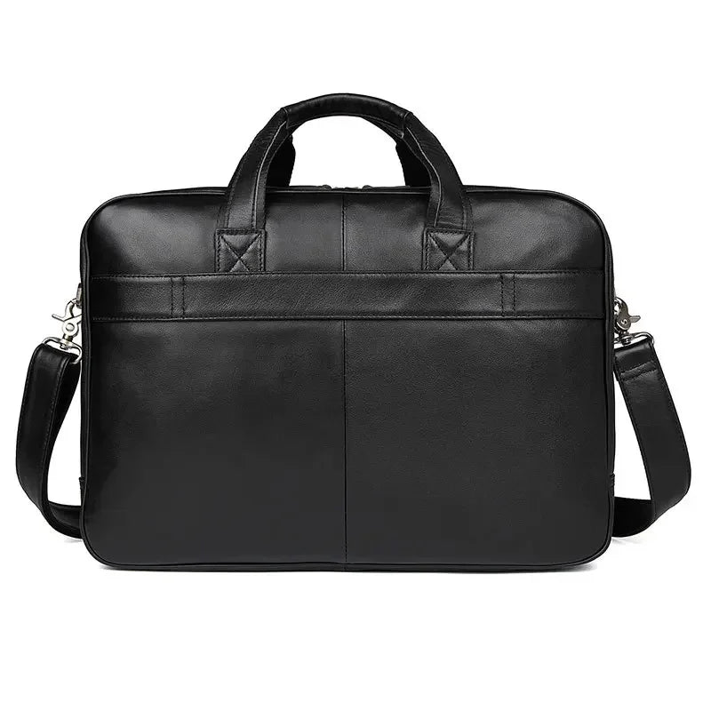 Large 15.6 inch Laptop Briefcase Men Genuine Leather Handbag Designer Fashion Male Travel Men's Cow Messenger Shoulder Bag