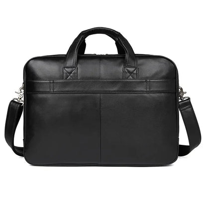 Large 15.6 inch Laptop Briefcase Men Genuine Leather Handbag Designer Fashion Male Travel Men's Cow Messenger Shoulder Bag