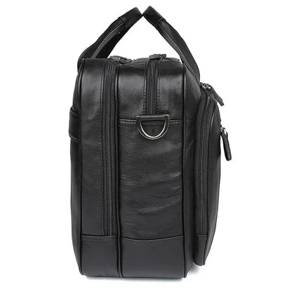 Large 15.6 inch Laptop Briefcase Men Genuine Leather Handbag Designer Fashion Male Travel Men's Cow Messenger Shoulder Bag