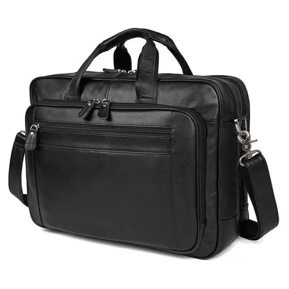Large 15.6 inch Laptop Briefcase Men Genuine Leather Handbag Designer Fashion Male Travel Men's Cow Messenger Shoulder Bag
