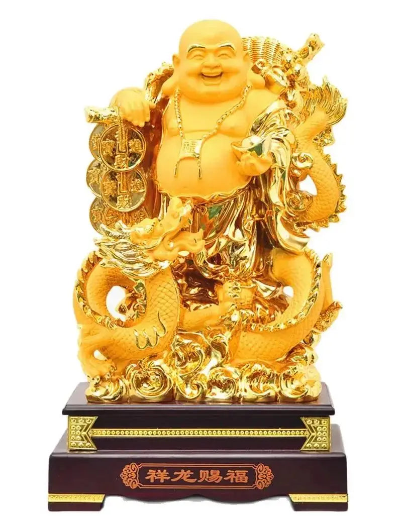 Large Aureate resin laughing Buddha shiva decoration living room big belly Maitreya Buddha office decoration feng shui sculpture