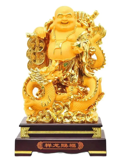 Large Aureate resin laughing Buddha shiva decoration living room big belly Maitreya Buddha office decoration feng shui sculpture