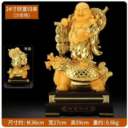 Large Aureate resin laughing Buddha shiva decoration living room big belly Maitreya Buddha office decoration feng shui sculpture