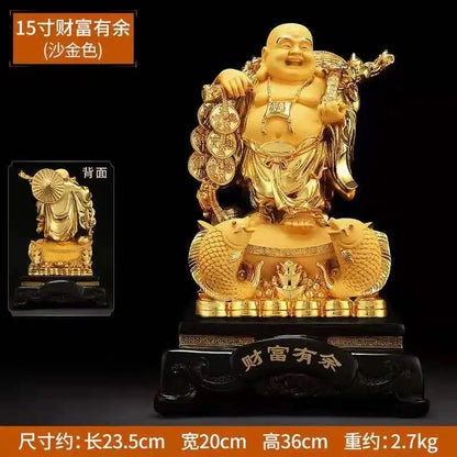 Large Aureate resin laughing Buddha shiva decoration living room big belly Maitreya Buddha office decoration feng shui sculpture