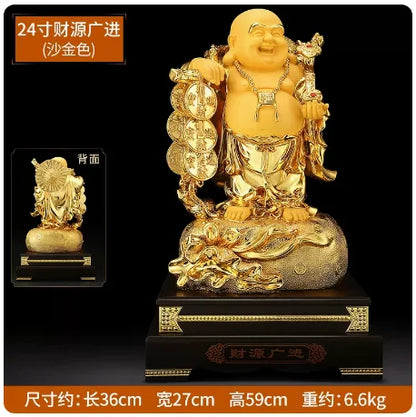 Large Aureate resin laughing Buddha shiva decoration living room big belly Maitreya Buddha office decoration feng shui sculpture