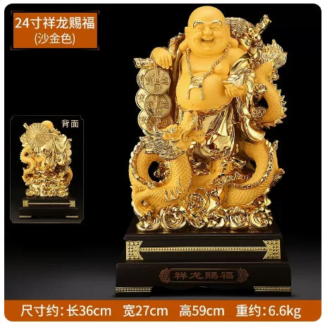 Large Aureate resin laughing Buddha shiva decoration living room big belly Maitreya Buddha office decoration feng shui sculpture