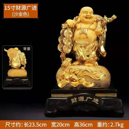 Large Aureate resin laughing Buddha shiva decoration living room big belly Maitreya Buddha office decoration feng shui sculpture