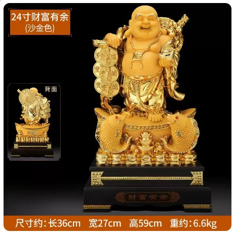 Large Aureate resin laughing Buddha shiva decoration living room big belly Maitreya Buddha office decoration feng shui sculpture