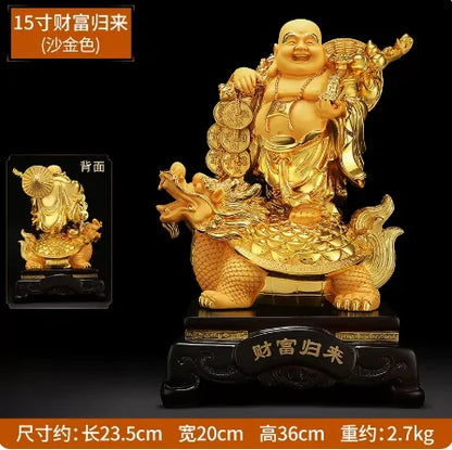 Large Aureate resin laughing Buddha shiva decoration living room big belly Maitreya Buddha office decoration feng shui sculpture