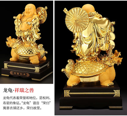 Large Aureate resin laughing Buddha shiva decoration living room big belly Maitreya Buddha office decoration feng shui sculpture