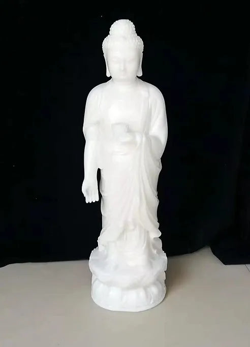 Large Blessing Home family efficacious Talisman good Natural jade Buddha white Jade Buddha hand carving Sculpture statue