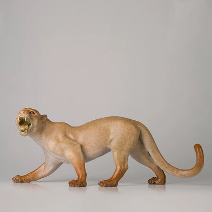 Large COOL high grade leopard Bronze Sculpture home Company Bar bring money thriving business Good luck mascot decorative art
