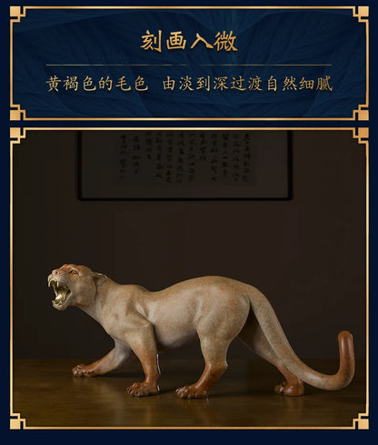 Large COOL high grade leopard Bronze Sculpture home Company Bar bring money thriving business Good luck mascot decorative art