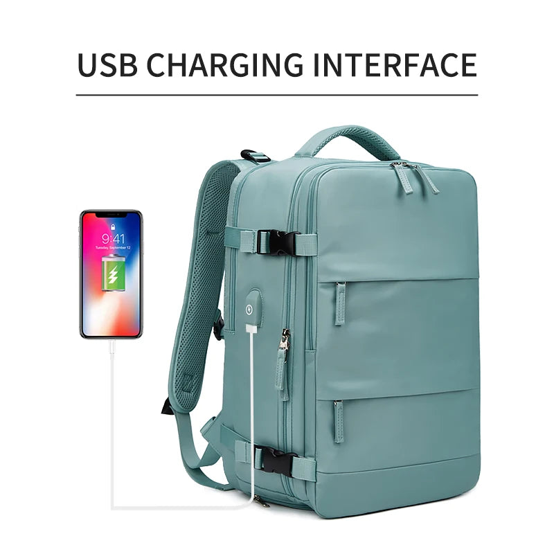 Large Capacity 15.6 16 Inch Laptop Backpack USB Charging Waterproof School Backpack Independent Shoe Bag Mochilas