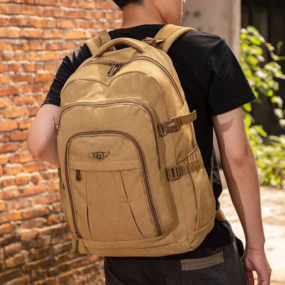 Large Capacity 55 Litre Mountaineering Bag Fashion Canvas Men Outdoor Travel Cycling Backpack Sports Student School bag