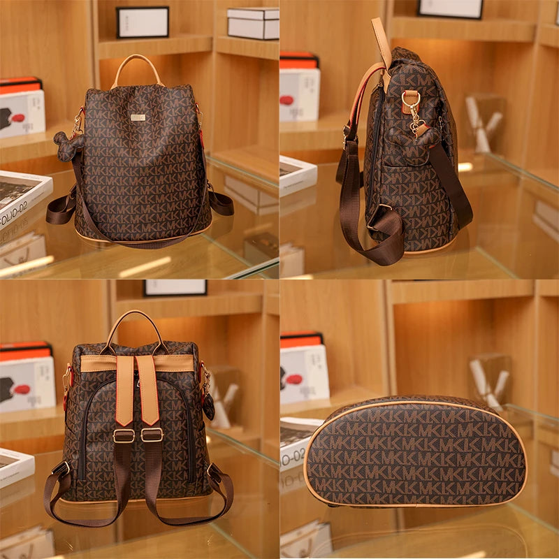 Large Capacity Anti Theft Backpacks Fashion Printed PVC Backpack Travel Bags Women's Small Brand Designer School Bags Sac a Dos