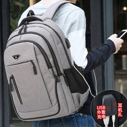 Large Capacity Backpack Men Laptop Backpacks 15.6 Oxford Black Solid High School Bags Teen College Boy Gril Student Backpack