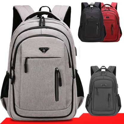 Large Capacity Backpack Men Laptop Backpacks 15.6 Oxford Black Solid High School Bags Teen College Boy Gril Student Backpack