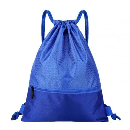 Large Capacity Backpack Nylon Waterproof Zipper Drawstring Backpack Outdoor Sport Fitness Storage Bag Thick Rope Polyester Bag