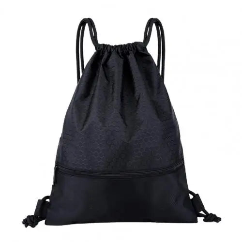 Large Capacity Backpack Nylon Waterproof Zipper Drawstring Backpack Outdoor Sport Fitness Storage Bag Thick Rope Polyester Bag