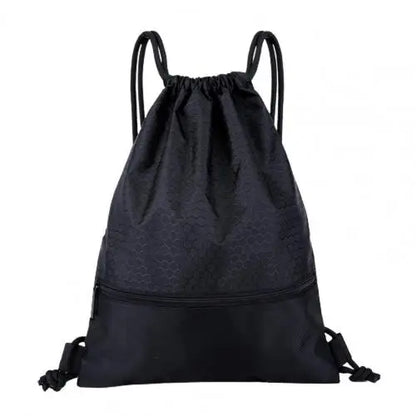 Large Capacity Backpack Nylon Waterproof Zipper Drawstring Backpack Outdoor Sport Fitness Storage Bag Thick Rope Polyester Bag