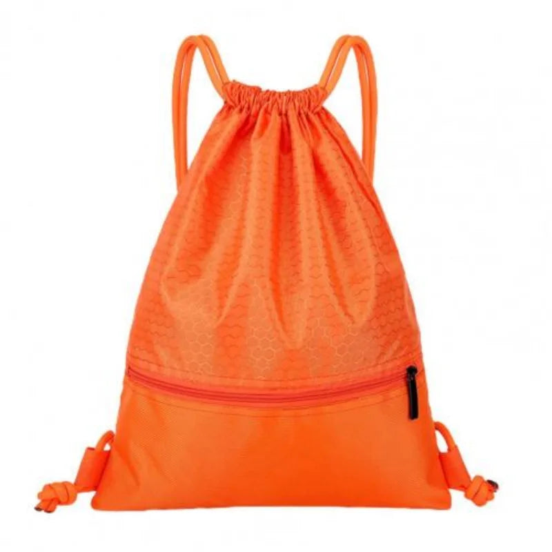 Large Capacity Backpack Nylon Waterproof Zipper Drawstring Backpack Outdoor Sport Fitness Storage Bag Thick Rope Polyester Bag