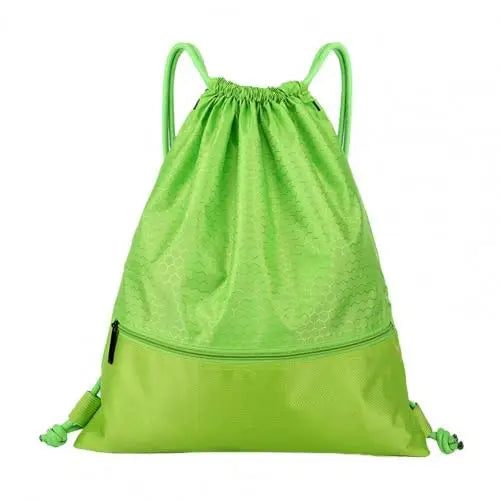 Large Capacity Backpack Nylon Waterproof Zipper Drawstring Backpack Outdoor Sport Fitness Storage Bag Thick Rope Polyester Bag