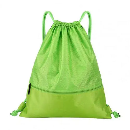 Large Capacity Backpack Nylon Waterproof Zipper Drawstring Backpack Outdoor Sport Fitness Storage Bag Thick Rope Polyester Bag