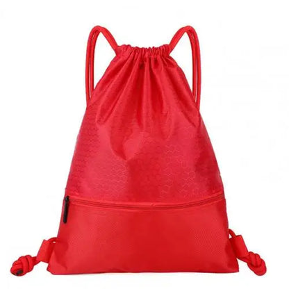 Large Capacity Backpack Nylon Waterproof Zipper Drawstring Backpack Outdoor Sport Fitness Storage Bag Thick Rope Polyester Bag