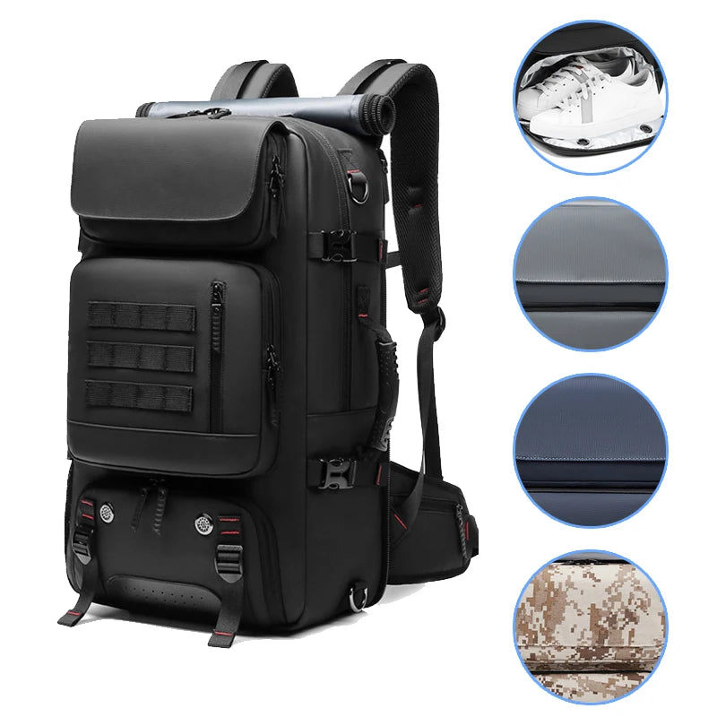 Large Capacity Backpacks Men Camping Trekking 50l Business Notebook Practical Travel Bag Outdoor Waterproof Anti-theft Backpack