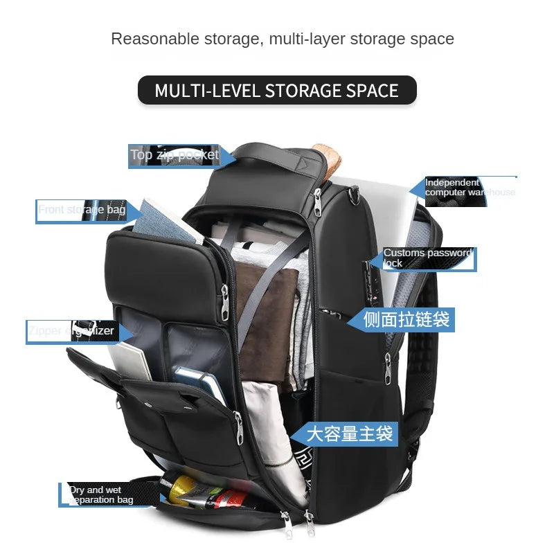 Large Capacity Backpacks Men Waterproof Outdoor Hikking Multifinonal Travel Bags Snowboard Anti-theft 17 Inch Notebook Camping