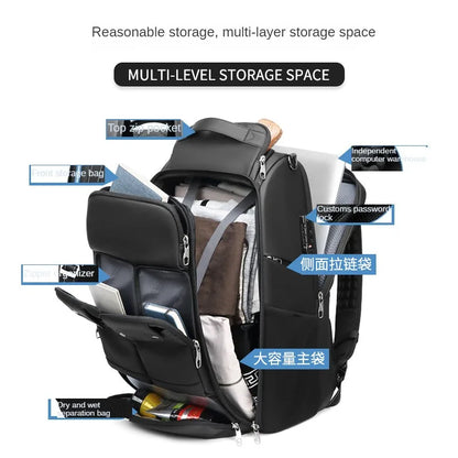 Large Capacity Backpacks Men Waterproof Outdoor Hikking Multifinonal Travel Bags Snowboard Anti-theft 17 Inch Notebook Camping