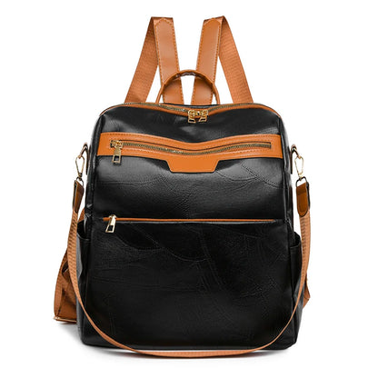 Large Capacity Backpacks Women Leather Backpacks Designer Female School Bag for Teenager Girls Travel Back Bag Retro Bagpack Sac