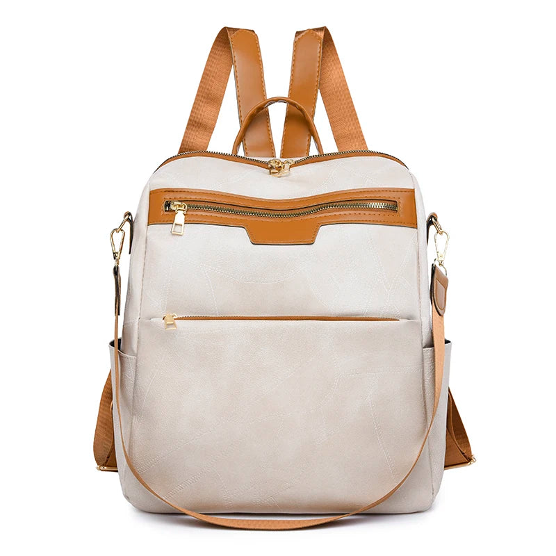 Large Capacity Backpacks Women Leather Backpacks Designer Female School Bag for Teenager Girls Travel Back Bag Retro Bagpack Sac