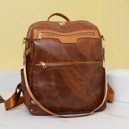 Large Capacity Backpacks Women Leather Backpacks Designer Female School Bag for Teenager Girls Travel Back Bag Retro Bagpack Sac