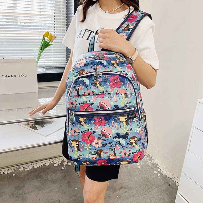 Large Capacity Bohemian Backpack  for Women with Laptop Compartment Water Resistant College Campus Bookbags  Travel Backpack